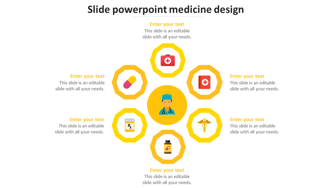 slide powerpoint medicine design-yellow